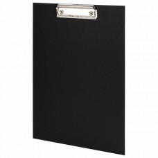 Доска-планшет STAFF "EVERYDAY" с прижимом А4 (225х316 мм), картон/бумвинил, РОССИЯ, черная